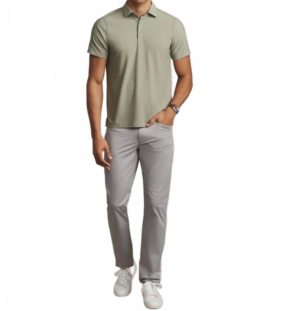 NEW RHONE men's commuter flyweight five pocket pant in light gray
